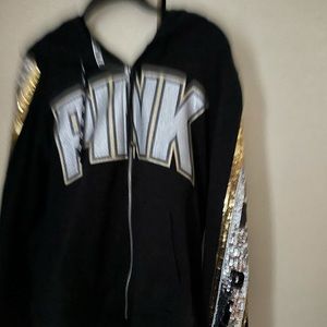 PinkTracksuit. Embellished in gold/silver bling